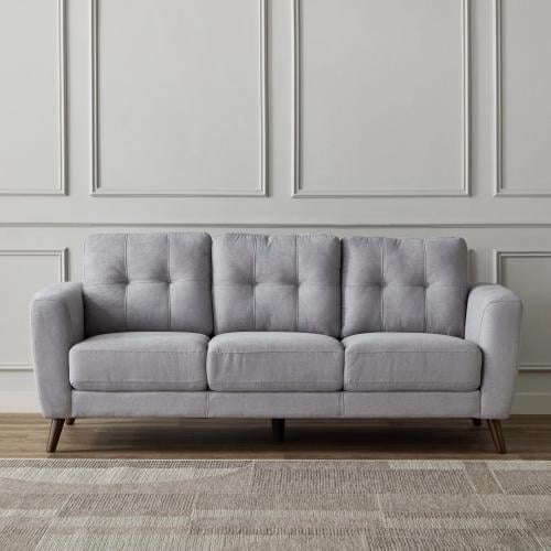 كنبة ثلاث مقاعد كتان لون رمادي من دوفر