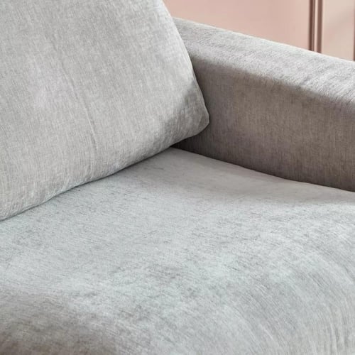 كنبة كومو مقعدين قماش لون رمادي فاتح بارجل بلاستيك...