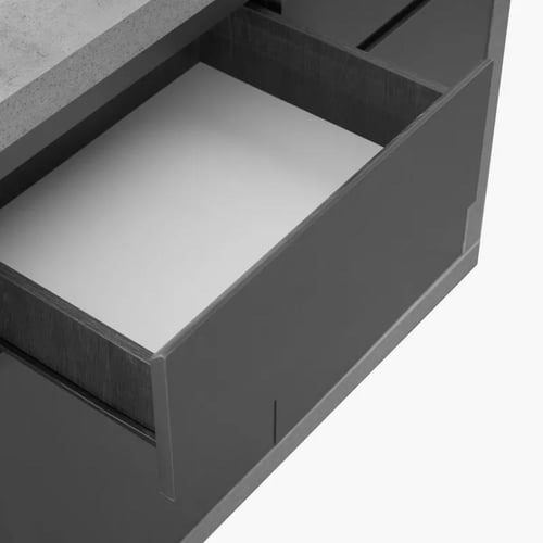 خزانة بوفيه جانبية بيرينزا خشب هندسي اسود بهيكل رم...