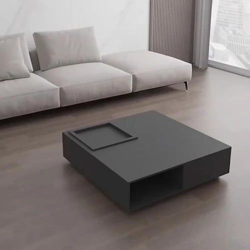 طاولة قهوة تارمون خشبية بتصميم هندسي عملي