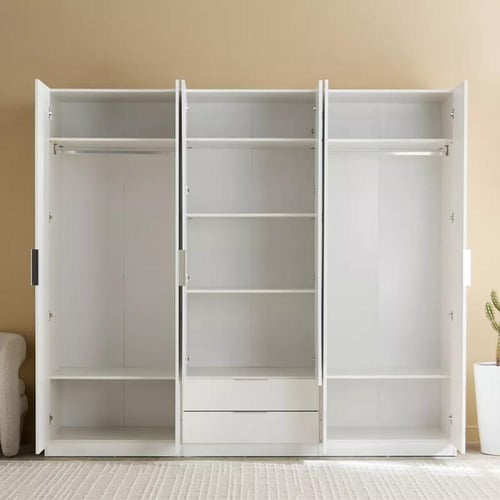 خزانة ملابس عالية اللمعان 6 أبواب و2 درج ومرآة من...