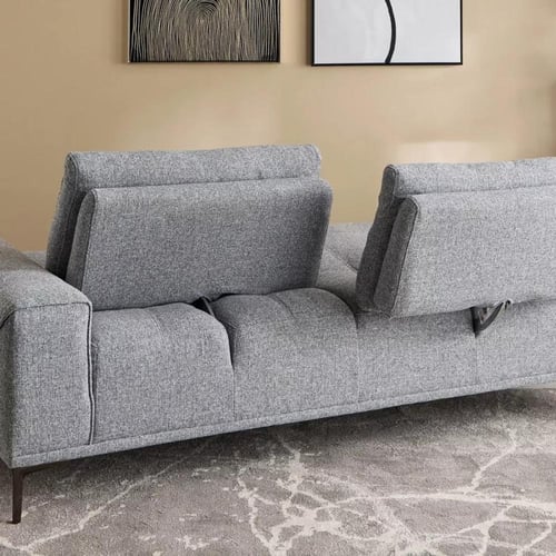 كنبة مارفيلّا 3 مقاعد قماش لون رمادي بارجل معدنية