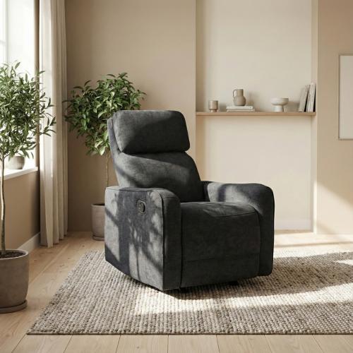 كرسي استرخاء كهربائي دوناتيللا قماش رمادي قابل للط...