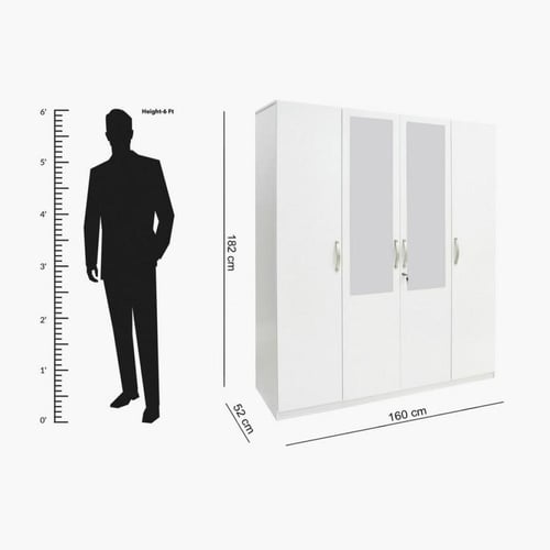خزانة ملابس بمرآة و 4 أبواب - كولتورب بلس