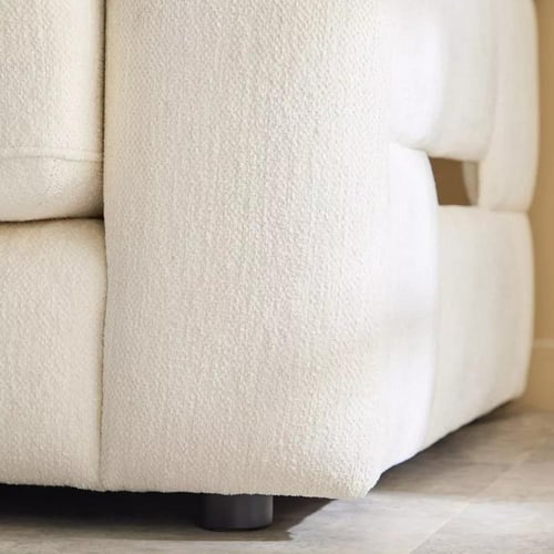 كنبة كارڤونا مقعدين قماش بوكيلة لون كريمي مع 2 وسا...