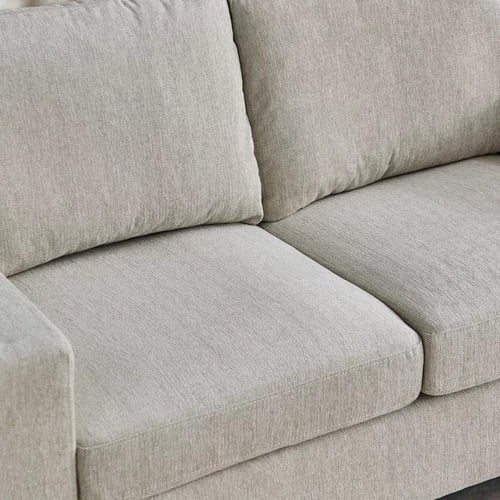 كنبة إيليت قماش مقاعدين لون كريمي بأرجل بلاستيك مت...