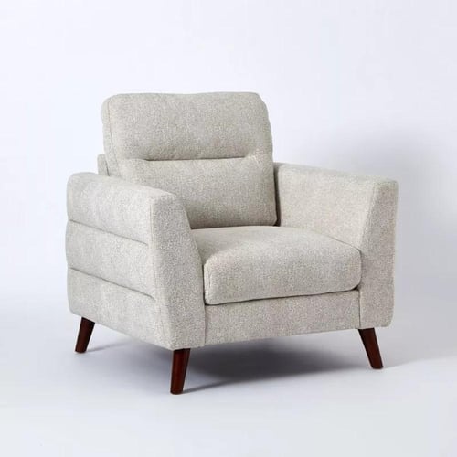 كنبة رافيلّو مقعد واحد قماش بوكلية لون رمادي فاتح...