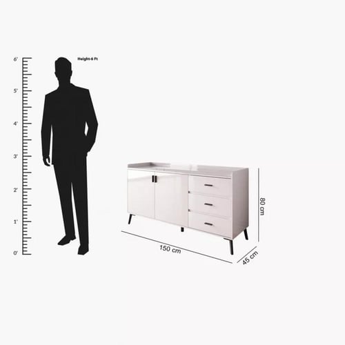 وحدة تخزين بابين و3 أدراج وسطح من الحجر الملبد من...