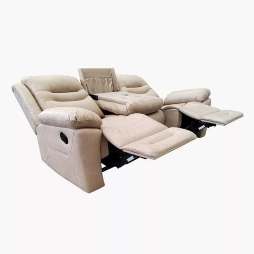 كرسي استرخاء فورما من الجلد الصناعي لون بيج 3 مقاع...