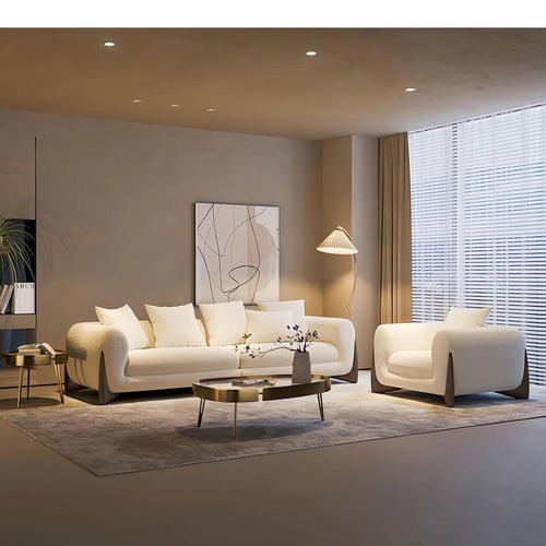 كنبة ثلاثية بوكليه بلمسة ناعمة وتصميم عصري من باري...