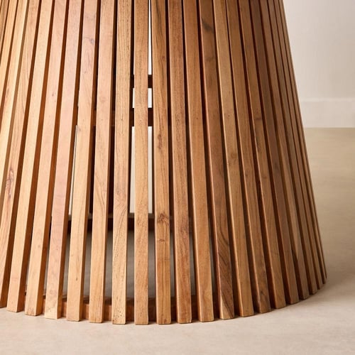 طاولة سفرة مستديرة دولتشي من الخشب الصلب 6 مقاعد ل...