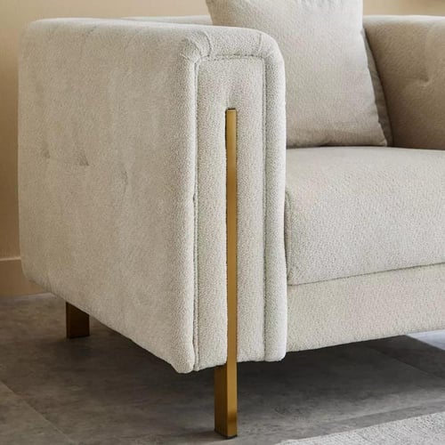 كنبة قماشية مقعد واحد بمساند ذراعين مع وسادة إن إك...