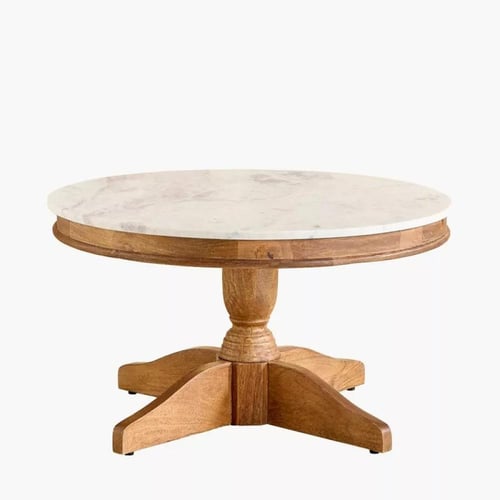 طاولة قهوة تيرزيونـا بسطح رخام أصلي مستدير مع قاعد...