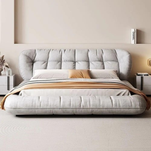 سرير بظهر منجد من الاسفنج و الكتان من ستار مودرن