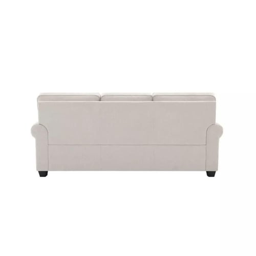 كنبة سانتوس 3 مقاعد مع وسادتين قماش لون بيج فاتح ب...