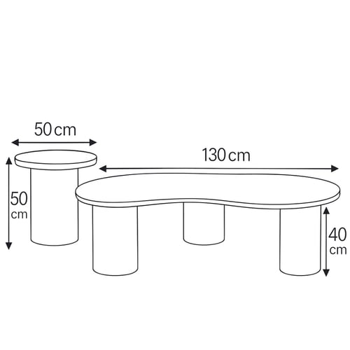 طقم طاولات فيلينا بسطح بيج فاتح و ارجل اسطوانية خش...