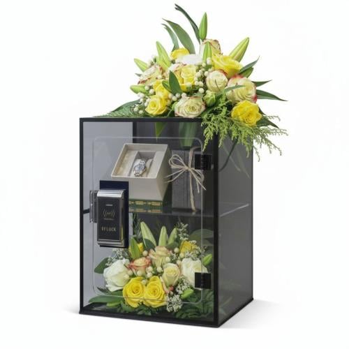 بوكس NFC مع ورد طبيعي كازابلانكا و روز فاخر – تنسي...