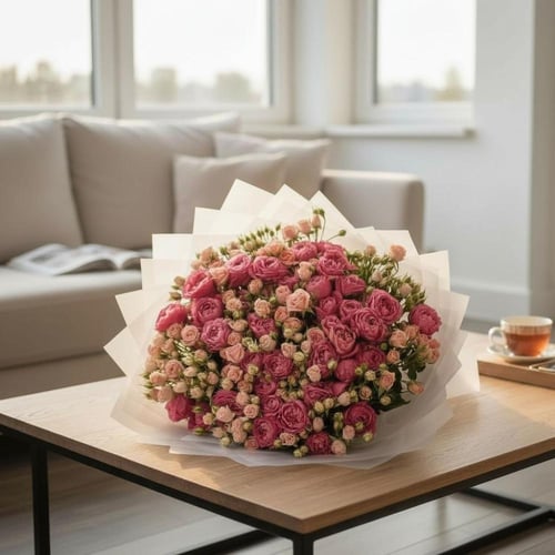 باقة بيبي روز جامبو | تنسيق فاخر بحجم كبير