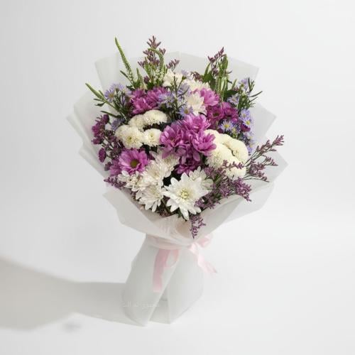 باقة ورد طبيعي فاخر فيرونيكا وكريز هولندي بألوان ز...