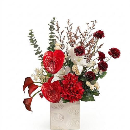 Artificial flower vase with emotion coordination a...