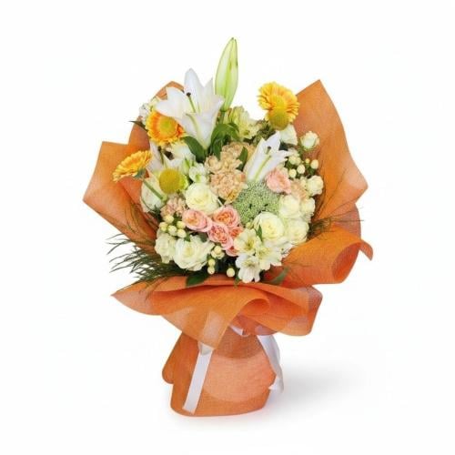 A luxurious natural flower bouquet with lily, gerb...