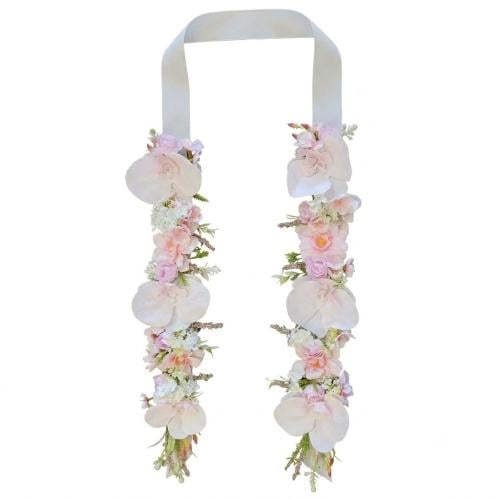 Luxury artificial pearl floral necklace with ivory...