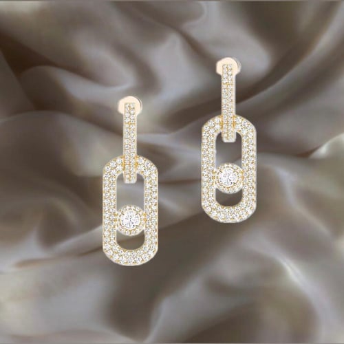 أقراط SO MOVE المتدلية المرصوفة