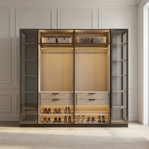 دولاب زجاج 2.5×3 – تصميم عصري ورفوف أنيقة