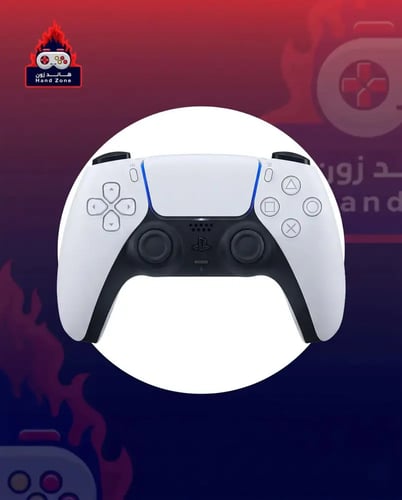 يد PS5 معدّلة — قير TMR كهرومغناطيسي — أبيض