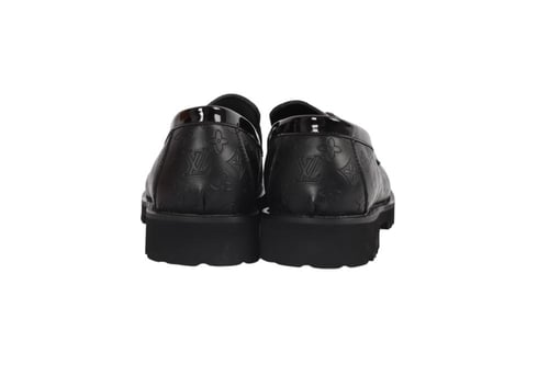 حذاء Louis Vuitton Loafer رجالي أسود جلد بنقشة Mon...