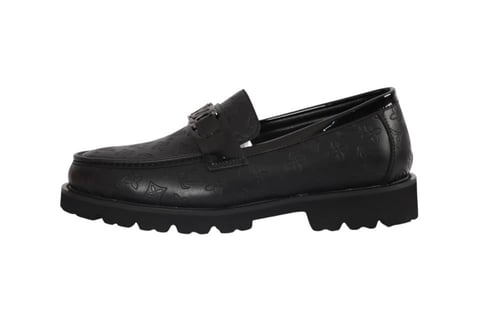 حذاء Louis Vuitton Loafer رجالي أسود جلد بنقشة Mon...