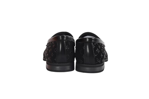 حذاء Louis Vuitton Loafer رجالي أسود مزخرف Monogra...