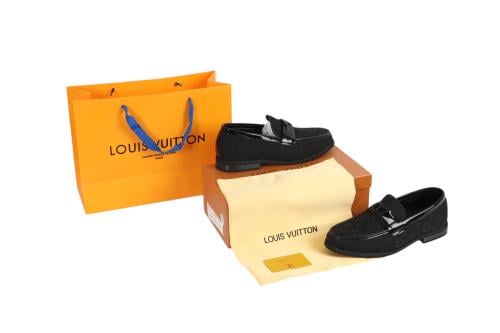 حذاء Louis Vuitton Loafer رجالي أسود بنقشة مونوغرا...