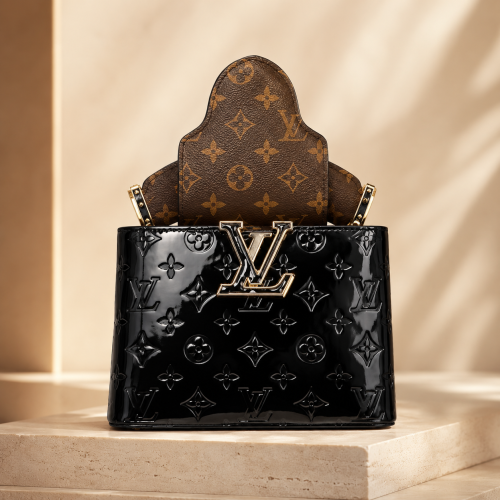 Louis Vuitton bag Capucin shiny – black monogram luxury edition