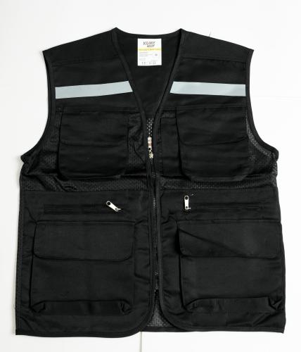 Black fabric engineer's vest