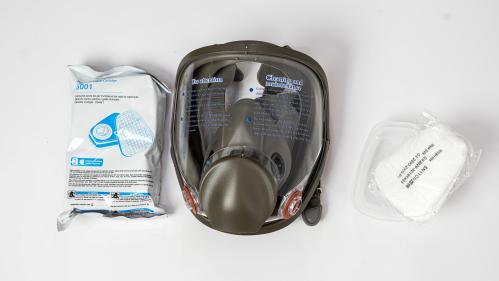 Transparent full face mask with filter