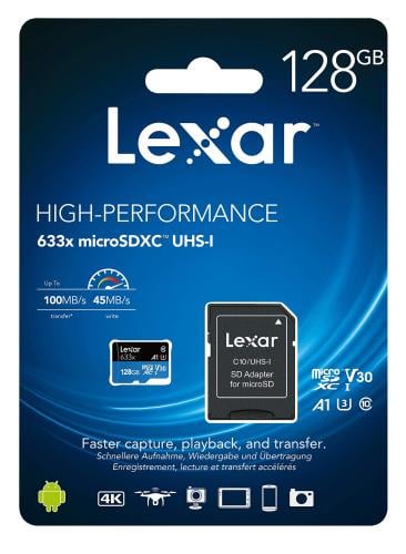 ذاكرة ميكرو ليكسار 128 جيجا MICRO SD LEXAR GB