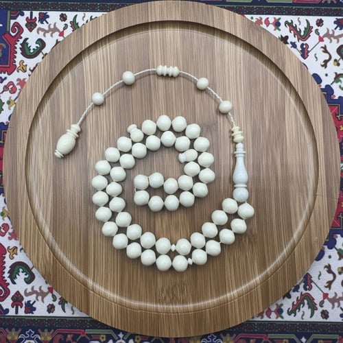 سبحة دومنة بيضاء كلاسيكية - ذروي – 51 خرزة