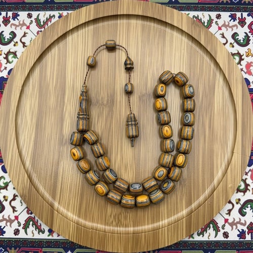 سبحة 33 خرزة من خشب الكافور (خشب التزلج) – طبقات ص...