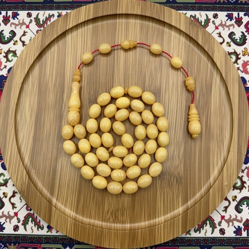 سبحة مسكي بلاطة أبيض مصفر - خراطة اوسطا خاص – 45 خ...