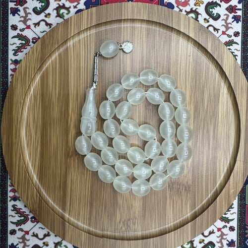 سبحة فوسفور مضيئة (عظم لولؤي) - كركوشة معدن ناعمة