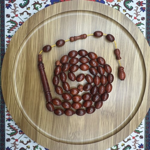 سبحة خشب الورد الطبيعي (Rosewood) - قصة بيضاوية (ز...