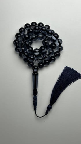 سبحة بكلايت كحلي شفاف مع كركوشة