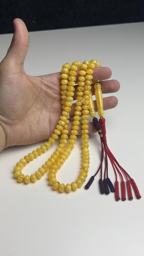 سبحة بكلايت أصفر معرق