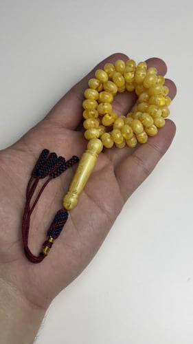 سبحة بكلايت أصفر معرق