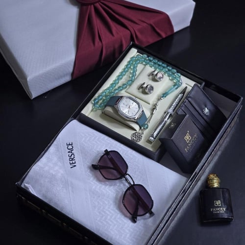 افكار هدايا رجاليه طقم ساعه مع شماغ وعطر