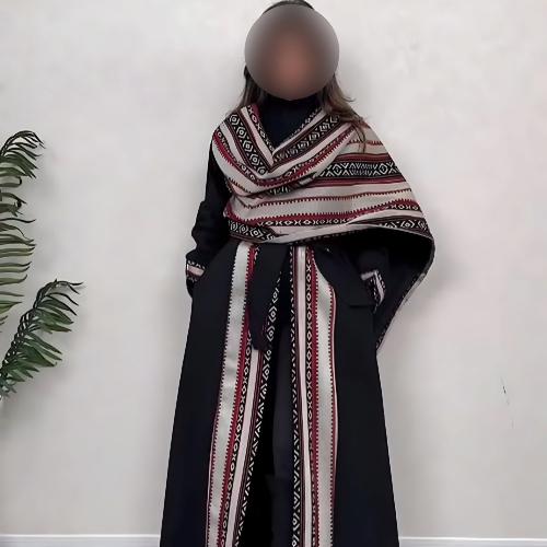 فروه بشت نسائي مطرز بسدو