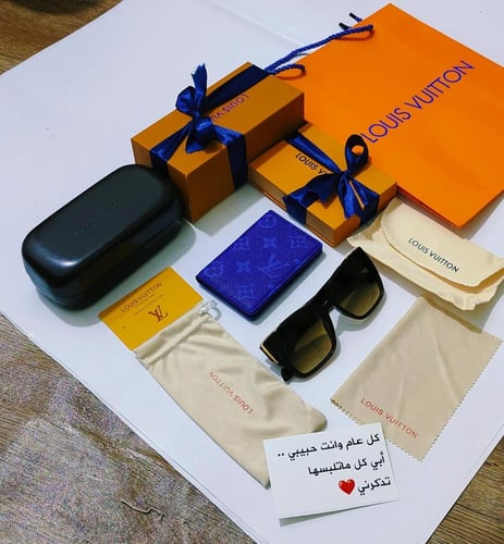 نظارات شمسية لويس فيتون رجالية فخمة مع كامل الملحق...