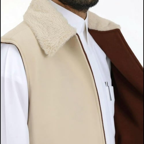 سديري شتوي دبل فيس بني مع بيج