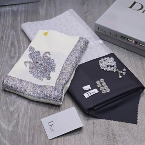 طقم قماش شتوي ديور + شال كشميري + سبحة بكلايت